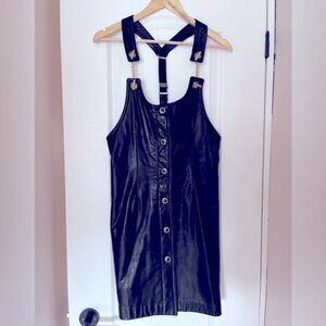 Vintage 90s Danier black leather halter dress size XS